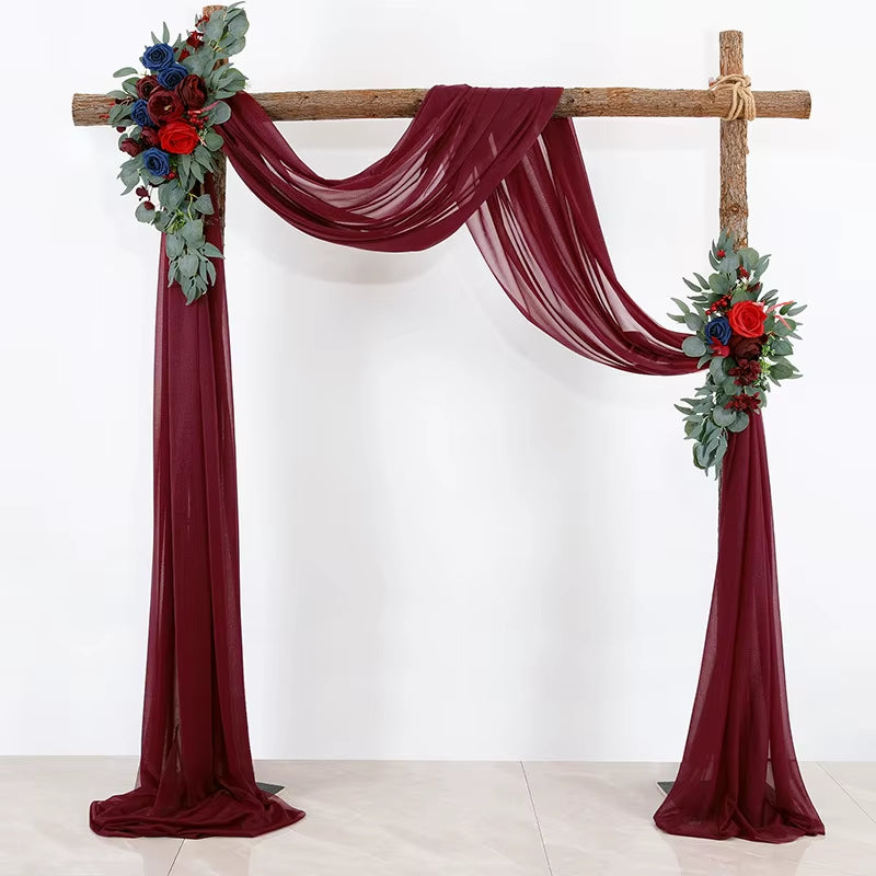6 to 10 Meters Wedding Sheer Arch Decor Drapes Chiffon Fabric Draping Curtain Drapery Party Supplies Hanging Decoration
