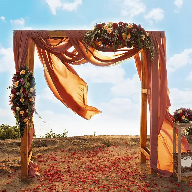 6 to 10 Meters Wedding Sheer Arch Decor Drapes Chiffon Fabric Draping Curtain Drapery Party Supplies Hanging Decoration