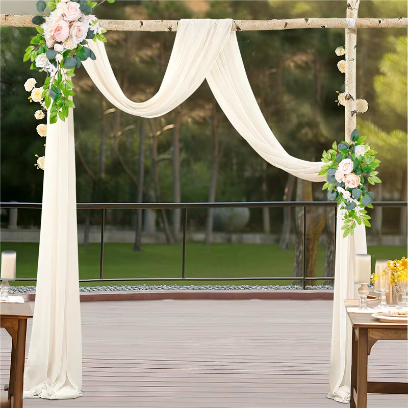 6 to 10 Meters Wedding Sheer Arch Decor Drapes Chiffon Fabric Draping Curtain Drapery Party Supplies Hanging Decoration