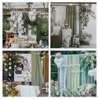 6 to 10 Meters Wedding Sheer Arch Decor Drapes Chiffon Fabric Draping Curtain Drapery Party Supplies Hanging Decoration