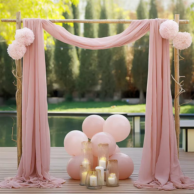 6 to 10 Meters Wedding Sheer Arch Decor Drapes Chiffon Fabric Draping Curtain Drapery Party Supplies Hanging Decoration