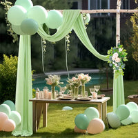 6 to 10 Meters Wedding Sheer Arch Decor Drapes Chiffon Fabric Draping Curtain Drapery Party Supplies Hanging Decoration