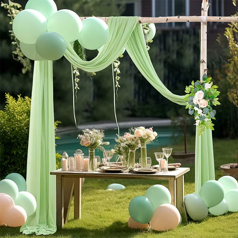 6 to 10 Meters Wedding Sheer Arch Decor Drapes Chiffon Fabric Draping Curtain Drapery Party Supplies Hanging Decoration