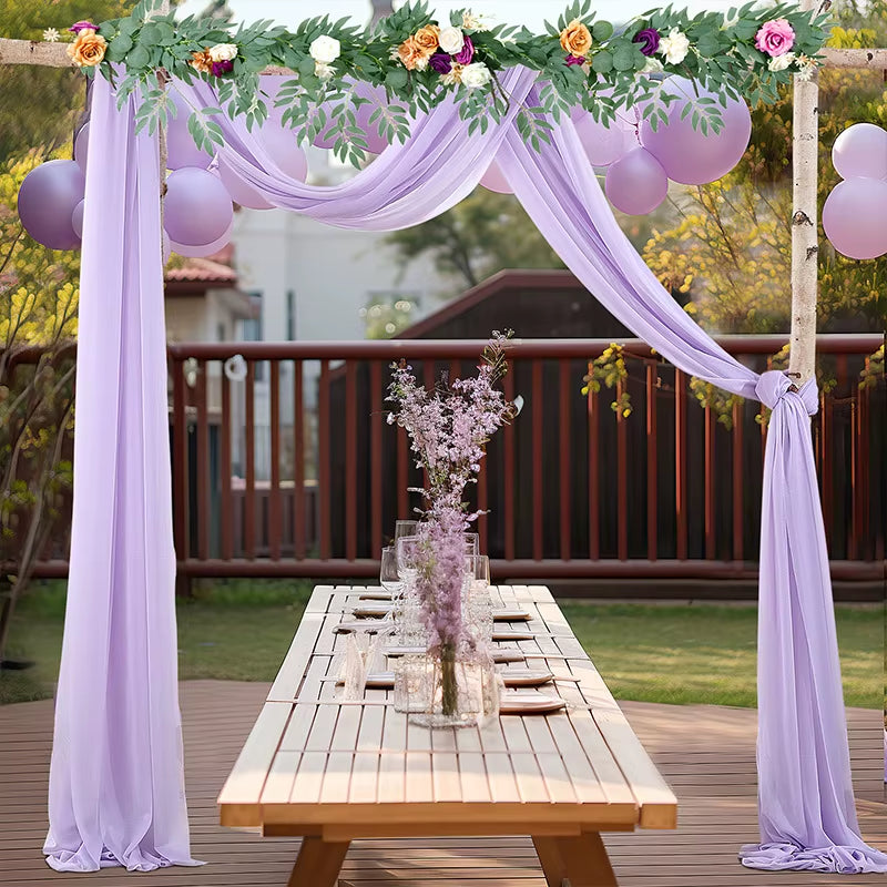 6 to 10 Meters Wedding Sheer Arch Decor Drapes Chiffon Fabric Draping Curtain Drapery Party Supplies Hanging Decoration