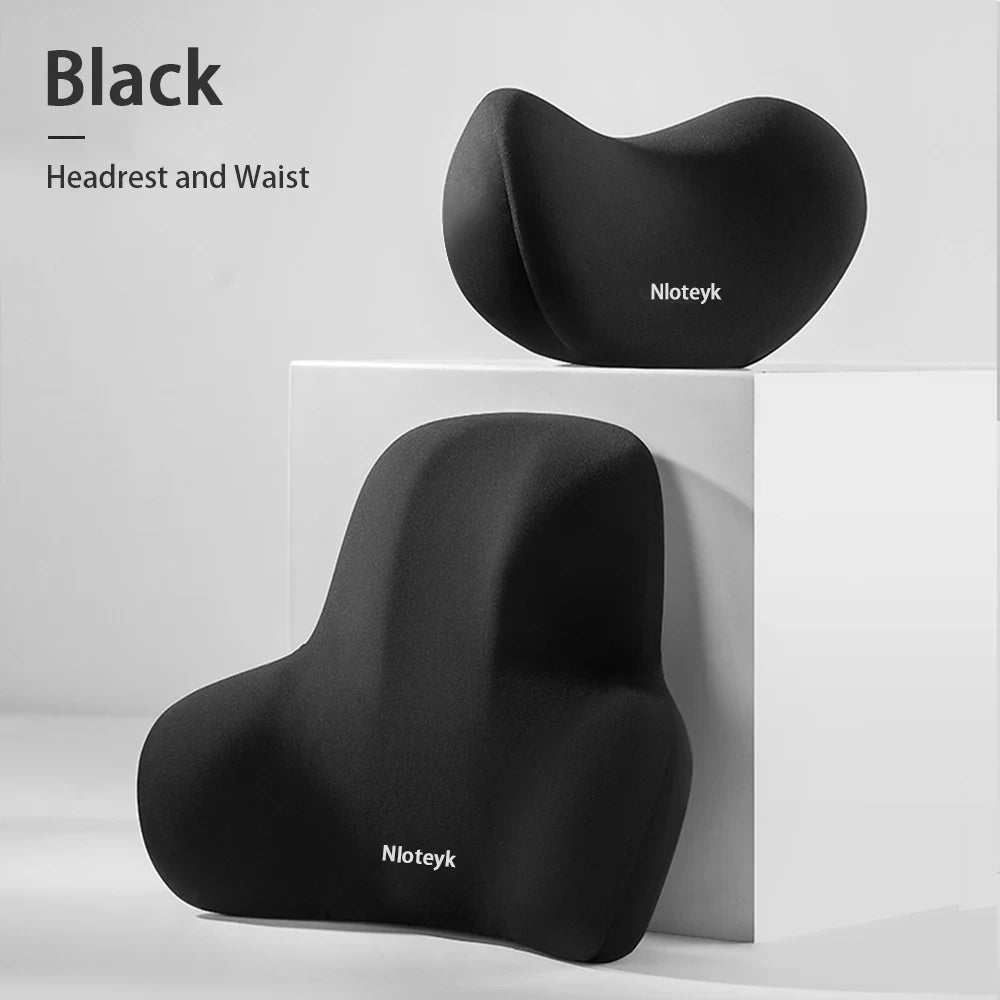 Memory Foam Car Neck & Lumbar Support Pillow