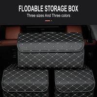 Folding Leather Car Trunk Organizer