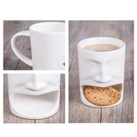 Coffee Mug with Built-In Biscuit Holder