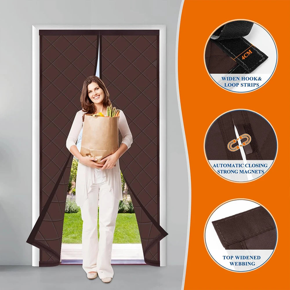 Magnetic Thermal Door Curtain Draft & Noise Blocker