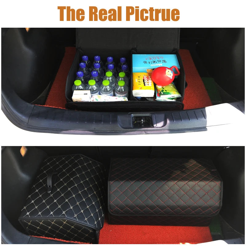 Folding Leather Car Trunk Organizer