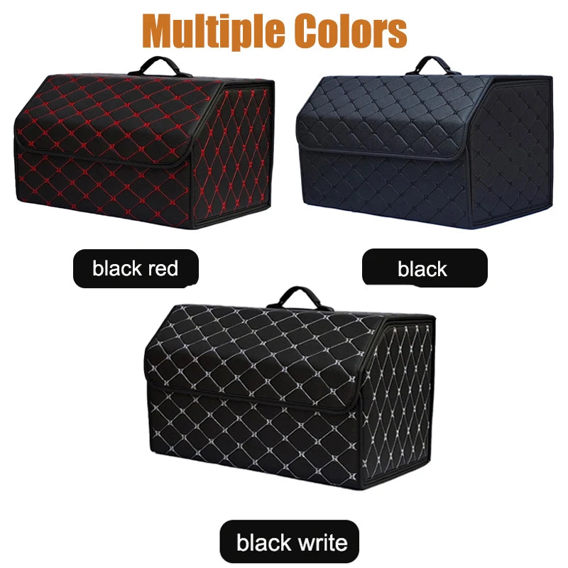 Folding Leather Car Trunk Organizer