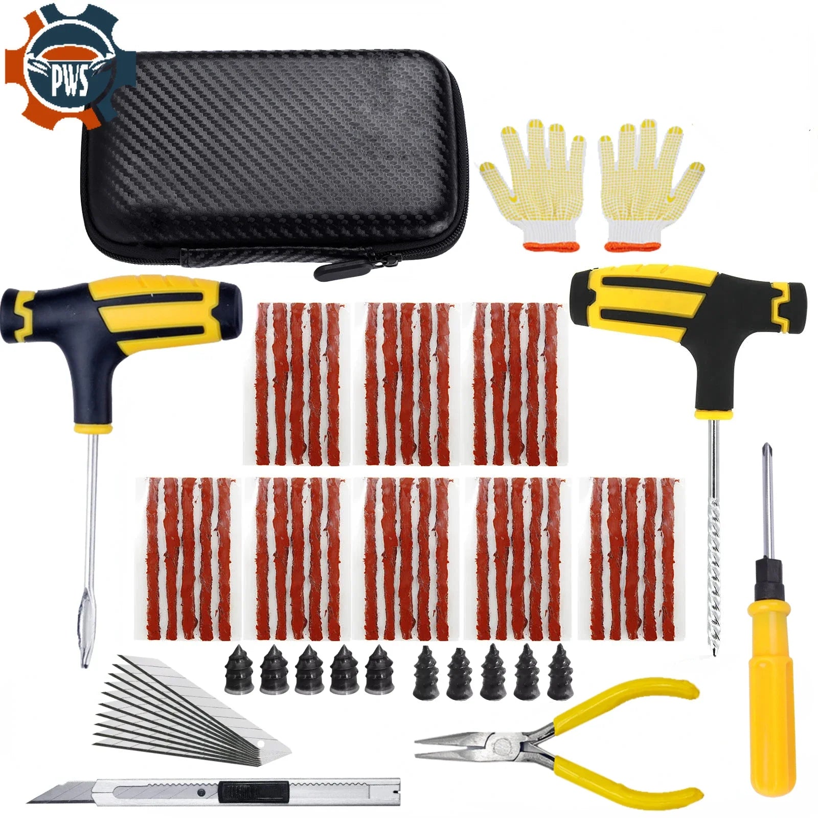 Complete Tire Repair Plug Kit with Case