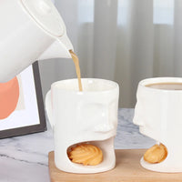 Coffee Mug with Built-In Biscuit Holder