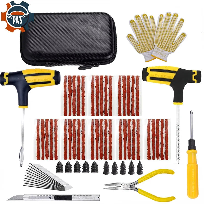 Complete Tire Repair Plug Kit with Case
