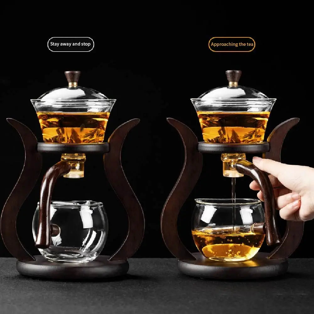Semi-Automatic Glass Teapot with Integrated Infuser