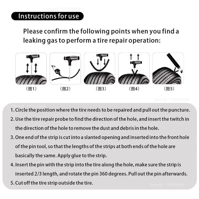 Complete Tire Repair Plug Kit with Case
