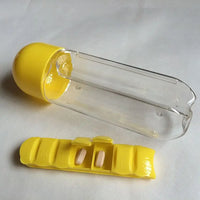 Portable Water Bottle with Daily Pill Organizer