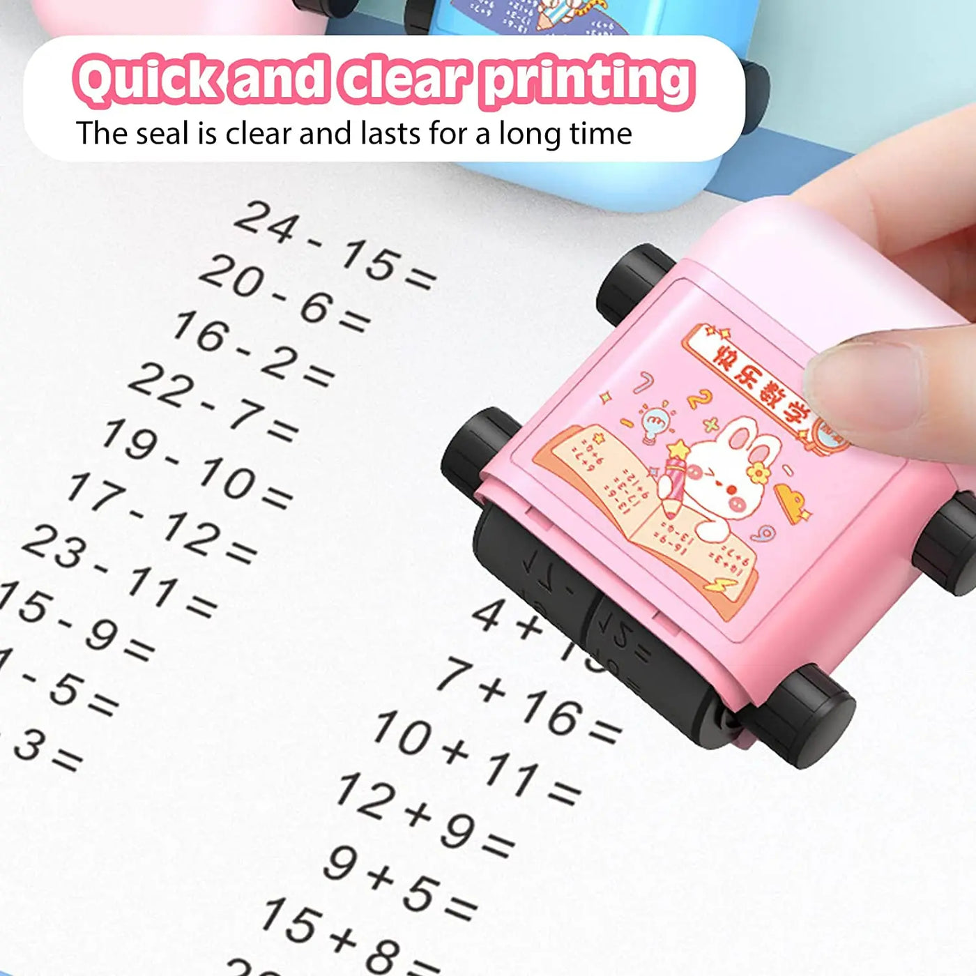 Quick Quiz Math Roller Stamp – Instant Practice Problems