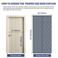 Magnetic Thermal Door Curtain Draft & Noise Blocker