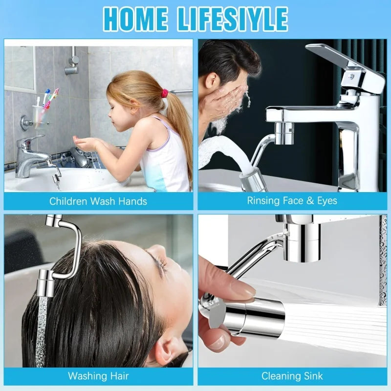 Universal 1080° Faucet Extender with Dual Water Mode