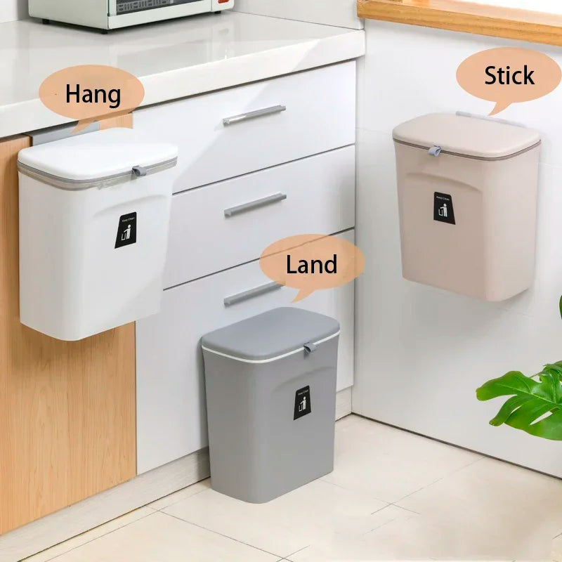 Space-Saving Wall-Mounted Smart Lid Trash Bin