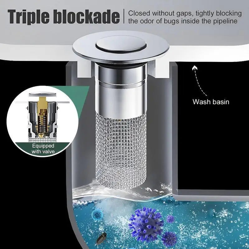 Universal Pop-Up Anti-Clog Sink Drain Filter