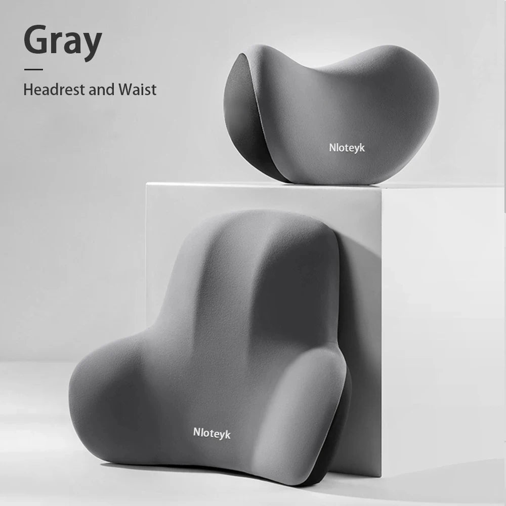 Memory Foam Car Neck & Lumbar Support Pillow