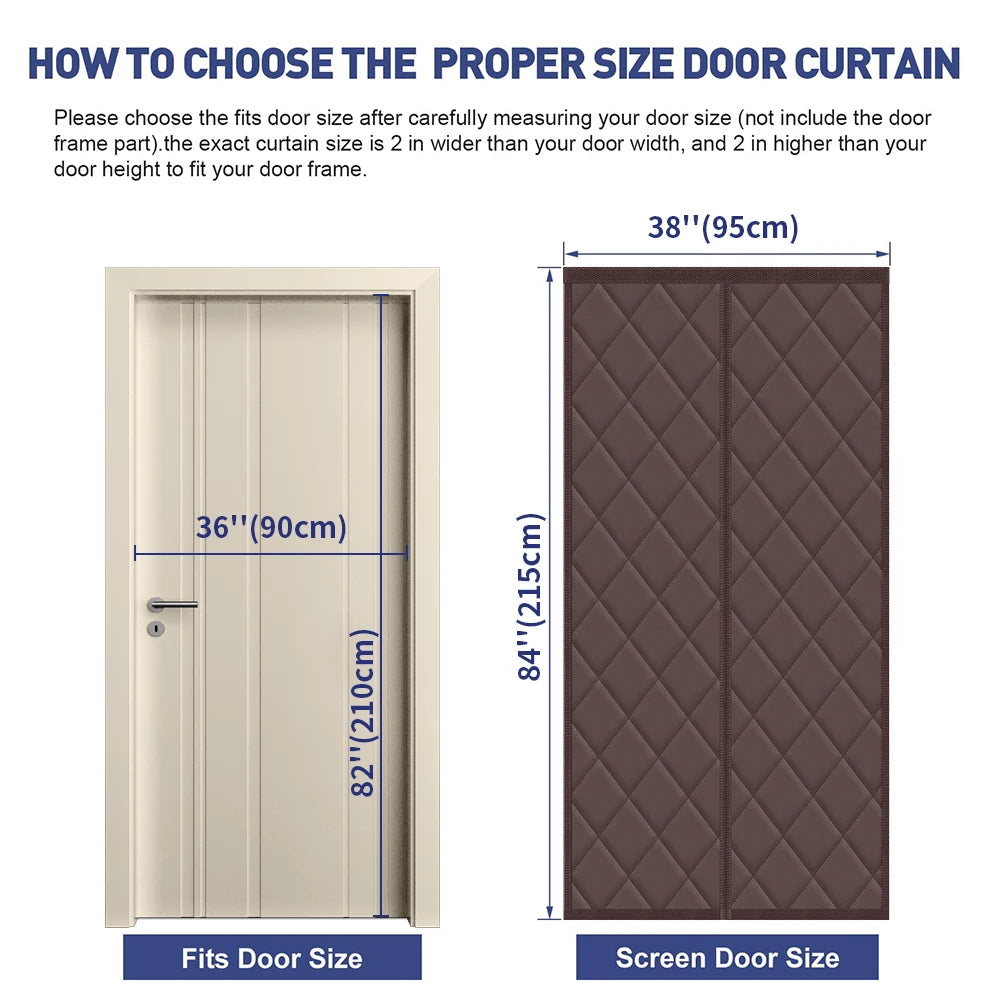 Magnetic Thermal Door Curtain Draft & Noise Blocker