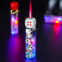 Rotating Dice LED Jet Flame Lighter - Windproof