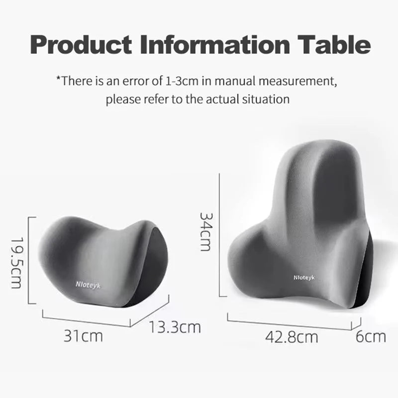 Memory Foam Car Neck & Lumbar Support Pillow