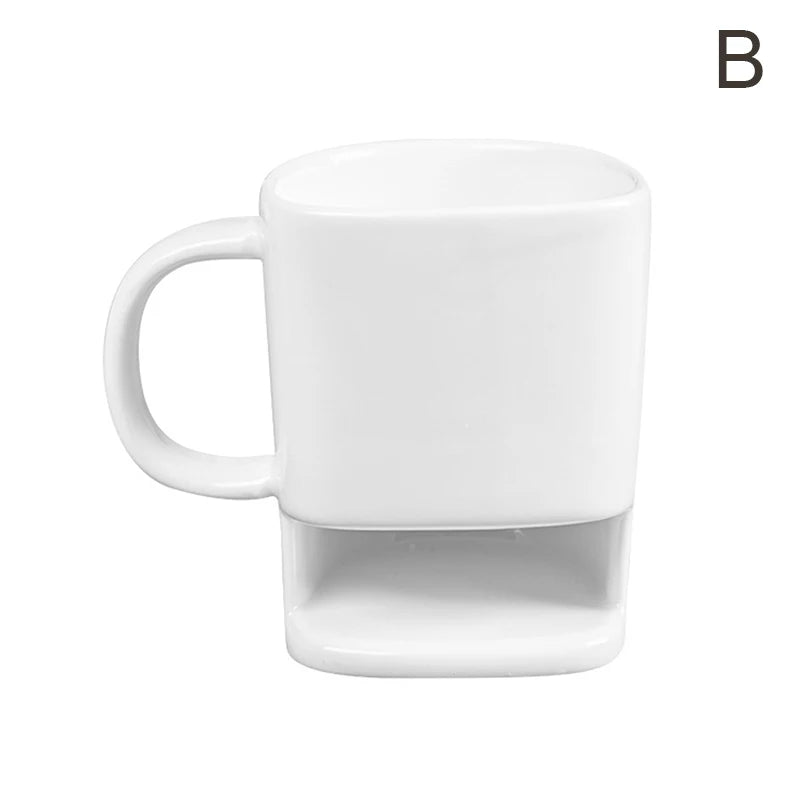 Coffee Mug with Built-In Biscuit Holder