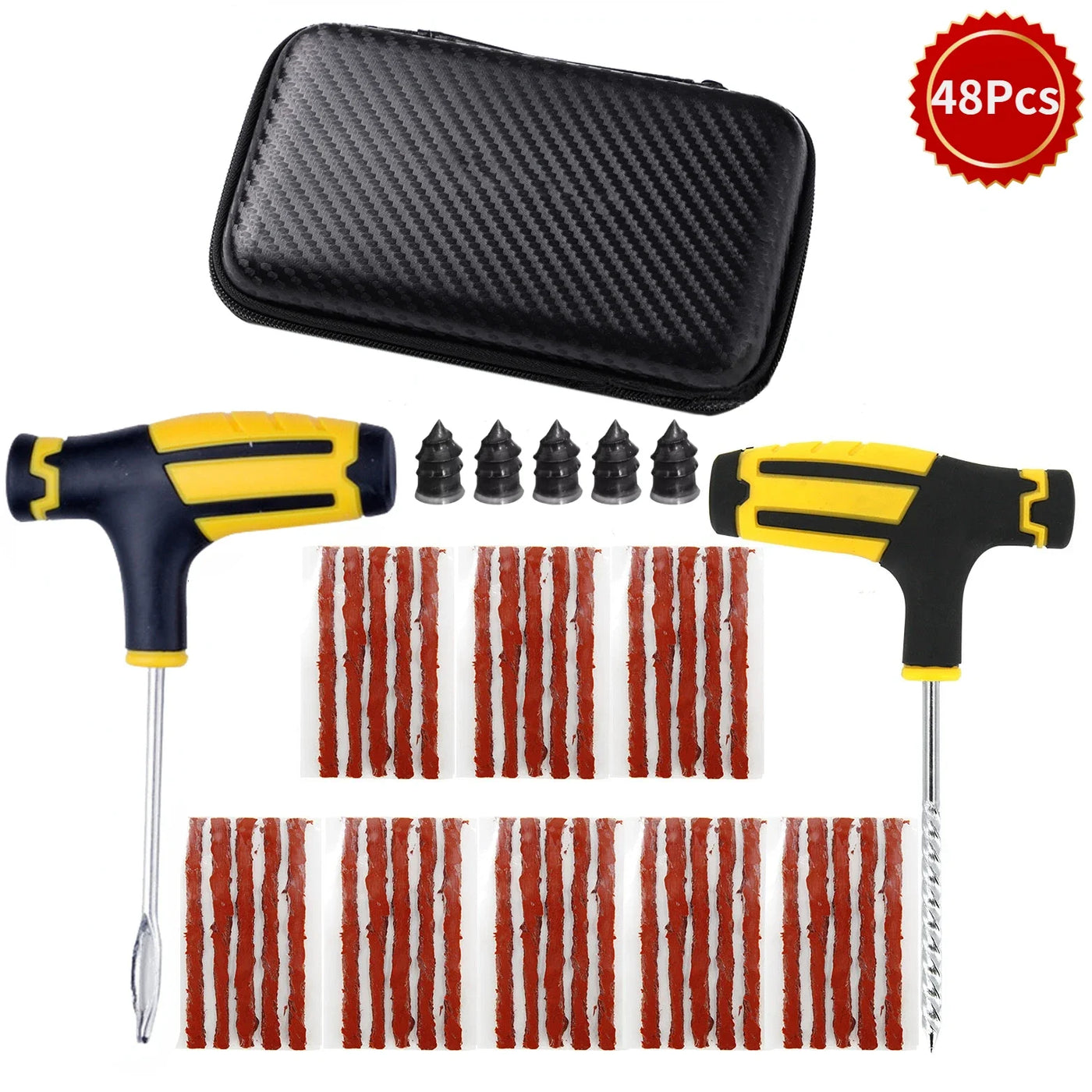 Complete Tire Repair Plug Kit with Case