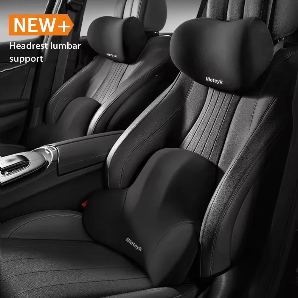 Memory Foam Car Neck & Lumbar Support Pillow