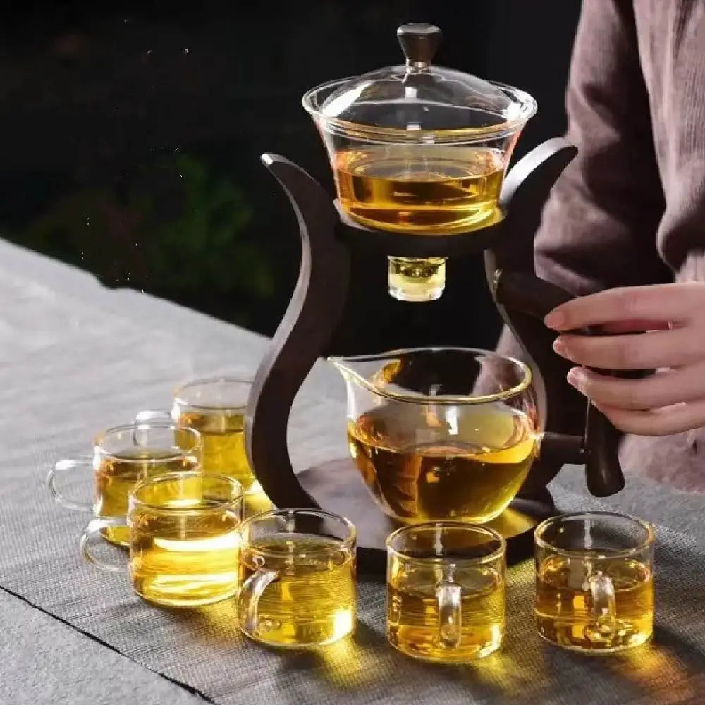 Semi-Automatic Glass Teapot with Integrated Infuser
