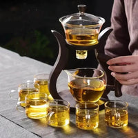Semi-Automatic Glass Teapot with Integrated Infuser