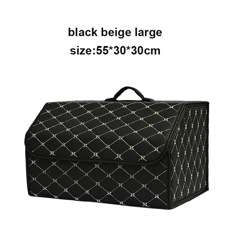Folding Leather Car Trunk Organizer