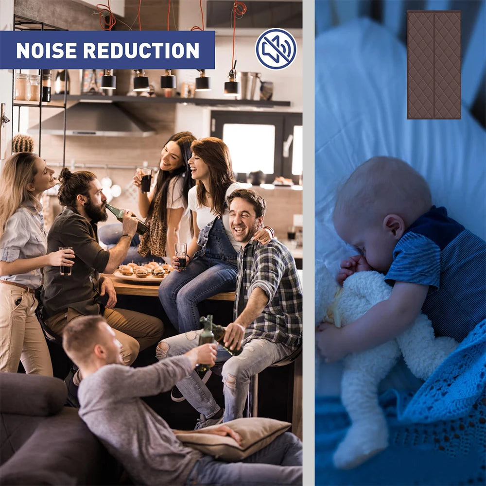 Magnetic Thermal Door Curtain Draft & Noise Blocker