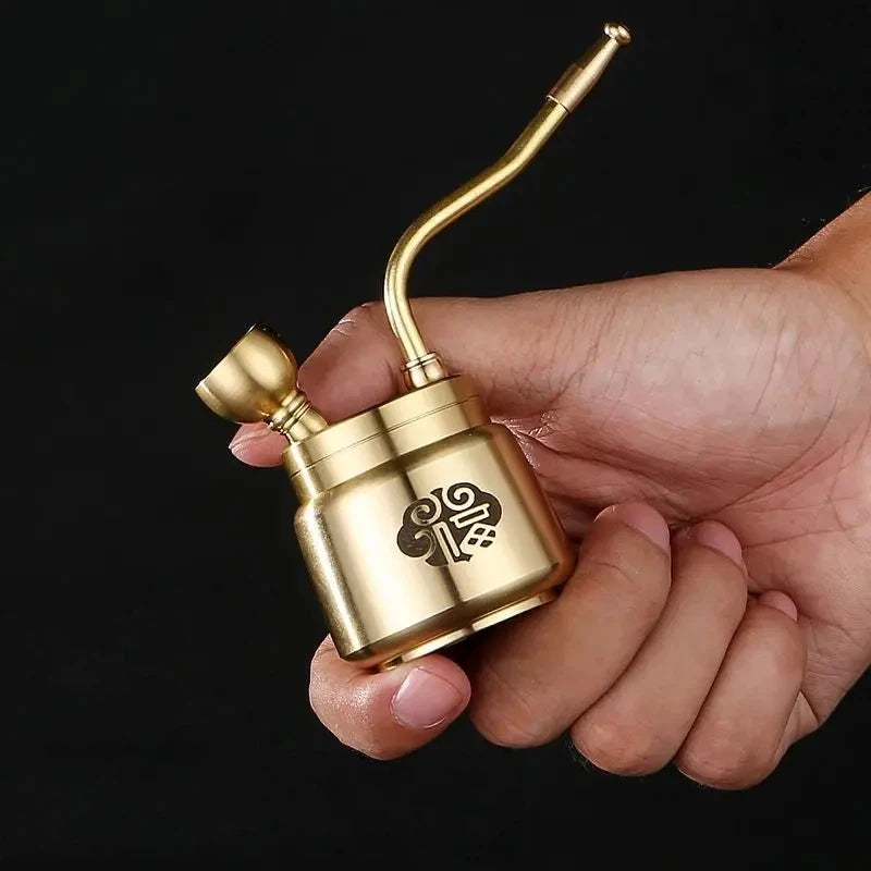 Artisan Brass Pipe Incense Burner Desk Decor