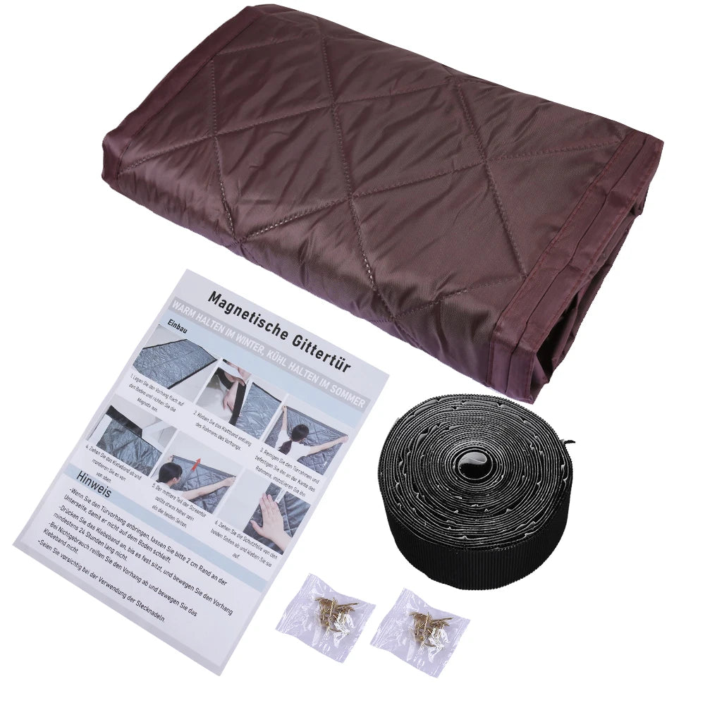 Magnetic Thermal Door Curtain Draft & Noise Blocker