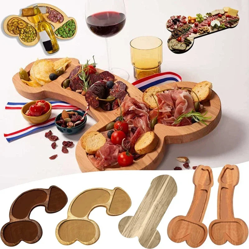 Funny Adult Wood-Themed Charcuterie Serving Tray