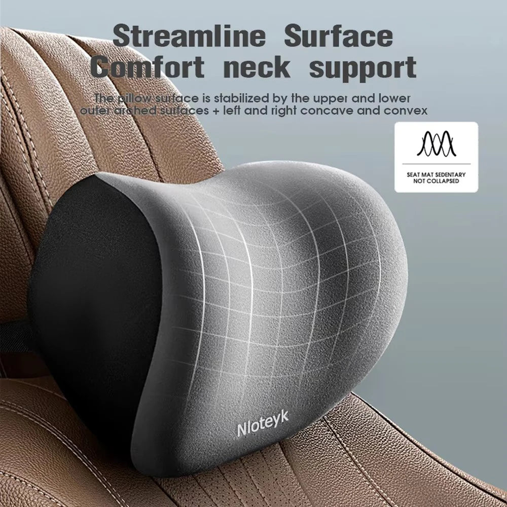 Memory Foam Car Neck & Lumbar Support Pillow