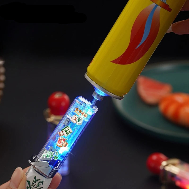 Rotating Dice LED Jet Flame Lighter - Windproof