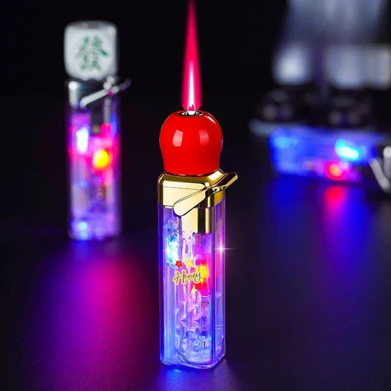 Rotating Dice LED Jet Flame Lighter - Windproof