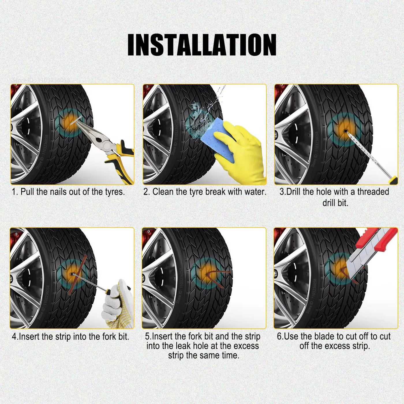 Complete Tire Repair Plug Kit with Case