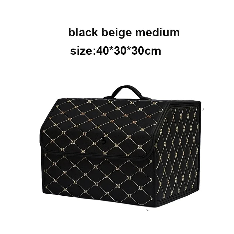 Folding Leather Car Trunk Organizer