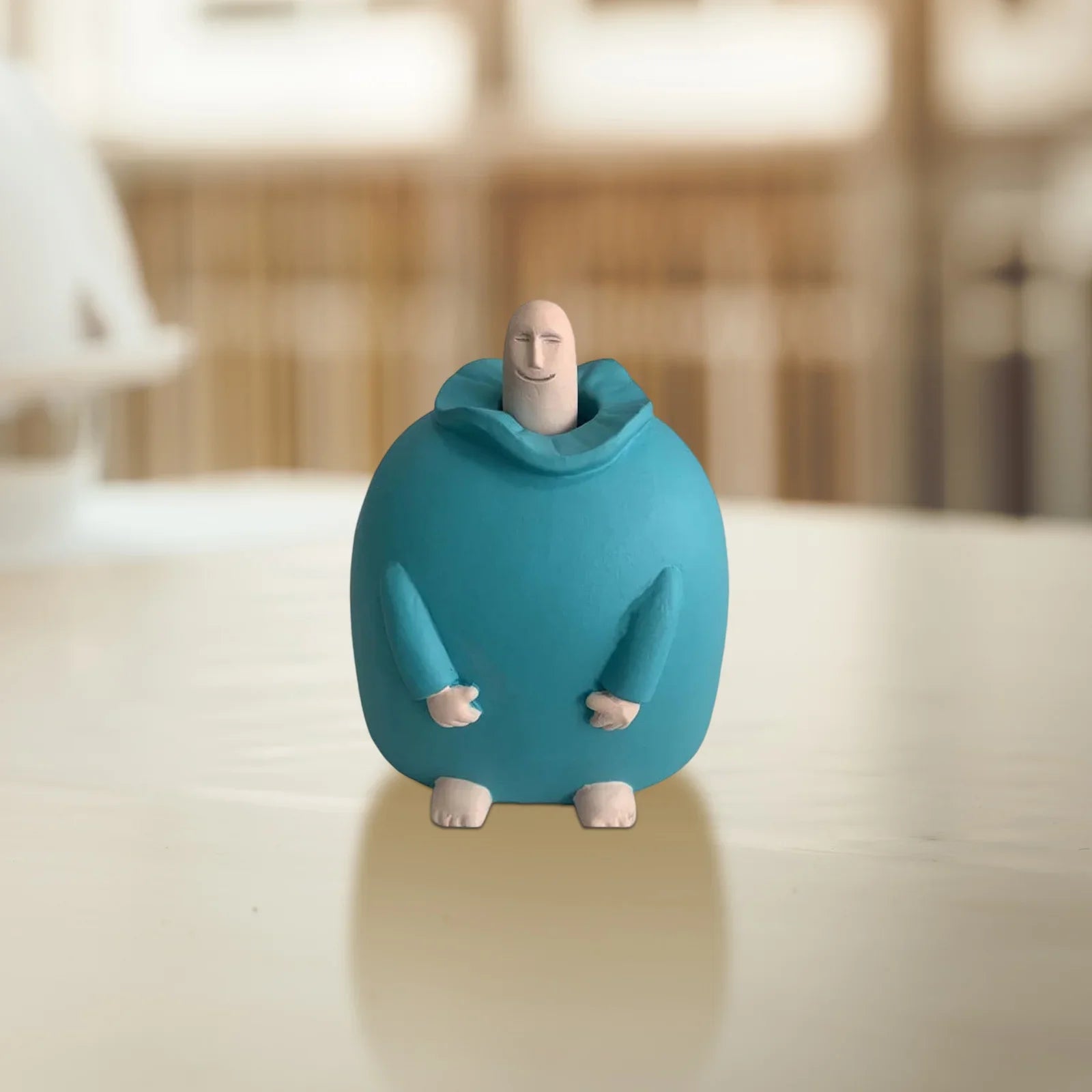 Happy Middle Finger Desk Decor – Funny Wooden Mood Lifter