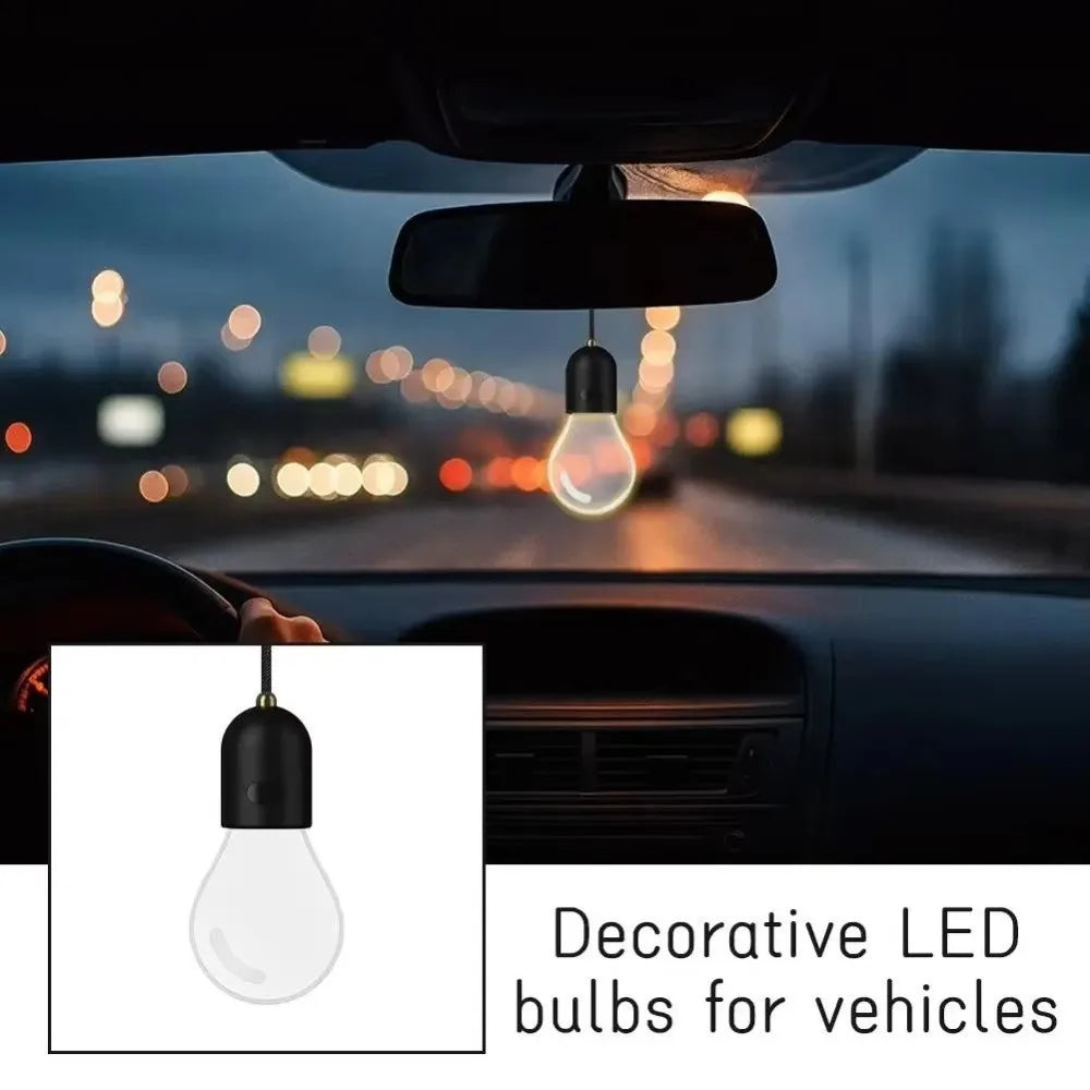 Mini Glass Ambient Light Bulb Car Ornament