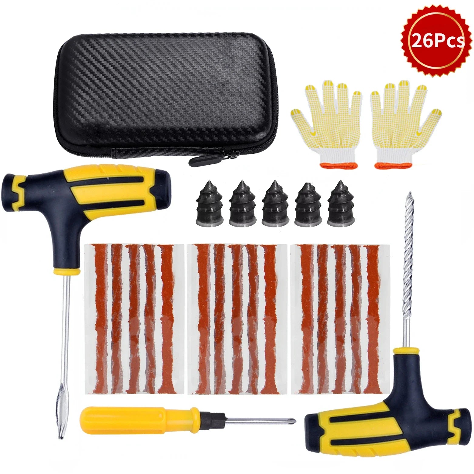 Complete Tire Repair Plug Kit with Case