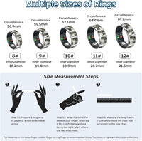 Smart Ring Health Tracker, Sleep Tracker Ring with Heart Rate, Waterproof Fitness Ring for Activity Monitoring/Steps/Distance/Calories,Air Gestures,Up to 7Day Battery,For Ios Android(Stylish Silver#8)