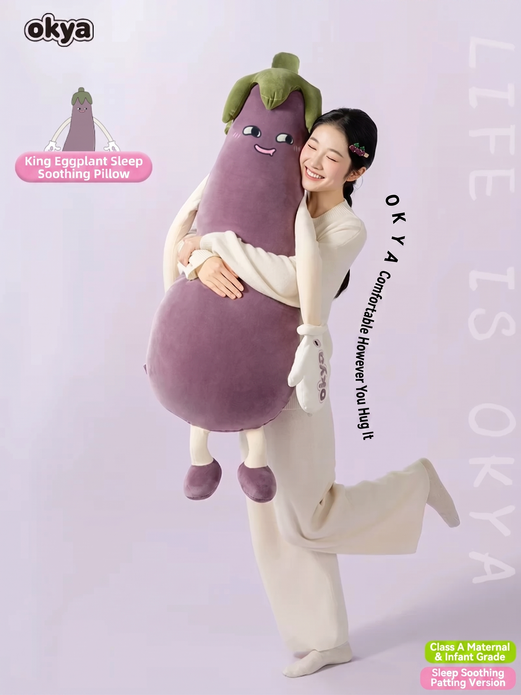 Cute Eggplant Body Pillow – Relaxing Sleep Comfort