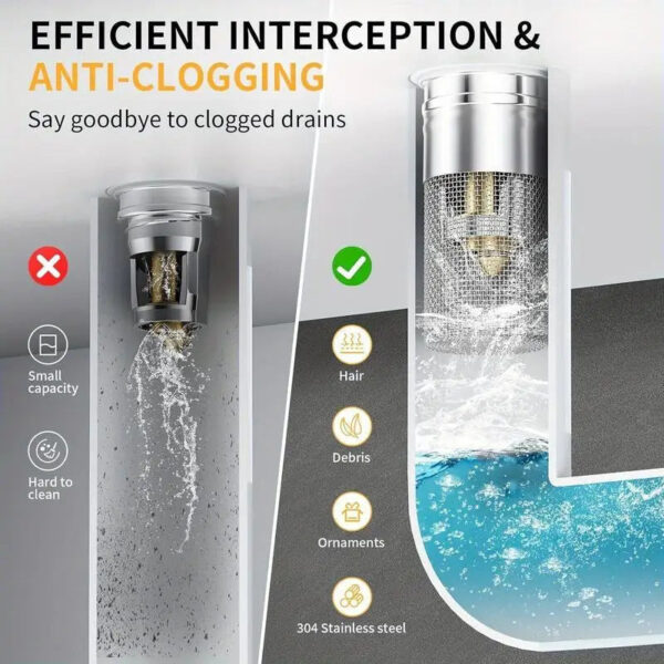S0cf1e8cd65014f5f8fcd0345a404f3beM.jpg Universal Pop-Up Anti-Clog Sink Drain Filter